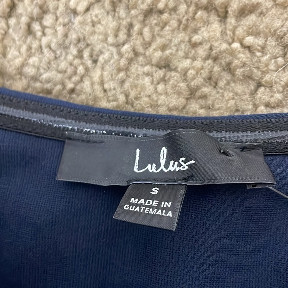 NWT LULUS How Much I Care Midnight Blue Off-the-Shoulder Midi Dress - Picture 6 of 8